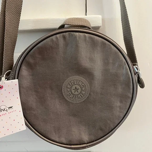 Kipling Metallic Bronze Round Crossbody with Plush Monkey Charm - Picture 6 of 6